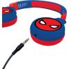 LEXiBOOK Spiderman 2-in-1 Bluetooth Headphones for Kids – Stereo Wireless Wired, Kids Safe for Boys Girls, Foldable, Adjustable, red/Blue, HPBT010SP