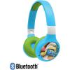 LEXiBOOK, The Smurfs, 2-in-1 Bluetooth & Wired Headphones with Microphone and Control Buttons, Foldable and Adjustable, Long-Lasting Rechargeable Battery, Blue/Green, HPBT010SF