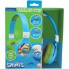 LEXiBOOK, The Smurfs, 2-in-1 Bluetooth & Wired Headphones with Microphone and Control Buttons, Foldable and Adjustable, Long-Lasting Rechargeable Battery, Blue/Green, HPBT010SF