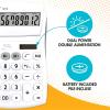 Lexibook – 10 Digit Desktop Calculator with Folding Display – Basic and Memory Function – Large Keys and Screen for Office, School, Home – Solar & Batteries – White/Gray – C210(C212)