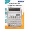 Lexibook – 10 Digit Desktop Calculator with Folding Display – Basic and Memory Function – Large Keys and Screen for Office, School, Home – Solar & Batteries – White/Gray – C210(C212)