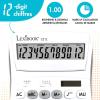 Lexibook – 10 Digit Desktop Calculator with Folding Display – Basic and Memory Function – Large Keys and Screen for Office, School, Home – Solar & Batteries – White/Gray – C210(C212)
