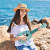 Lexibook, Disney Stitch, My First Wooden Ukulele, 4 Nylon Strings, 53 cm, Guide Included, Blue, K230D