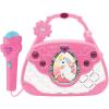 Lexibook Unicorn, Karaoke Bag with Microphone, Voice Changer, Demo Songs, Light Effects, mic Included, aux-in Input, Pink/Blue, K102UNI