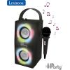 Lexibook, iParty, Portable Bluetooth Light Speaker with Microphone, Stereo, Light Effects, Karaoke, Wireless, USB, SD Card, Rechargeable Battery, White, BTP585Z(iParty – Black)