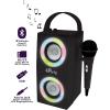 Lexibook, iParty, Portable Bluetooth Light Speaker with Microphone, Stereo, Light Effects, Karaoke, Wireless, USB, SD Card, Rechargeable Battery, White, BTP585Z(iParty – Black)