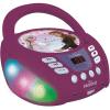 LEXiBOOK – Disney Frozen 2 – Bluetooth CD Player for Kids – Portable, Multicoloured Light Effects, Microphone Jack, Aux-in Jack, AC or Battery-Operated, Girls, Boys, Violet, RCD109FZ(CD Player with Bluetooth)