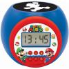LEXiBOOK – Miraculous Projector Alarm Clock with Snooze Function and Alarm Function, Night Light with Timer, LCD Screen, Battery Operated, Red/Black, RL977MI(Super Mario)