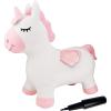 LEXiBOOK Inflatable Jumping Unicorn, for Indoor and Outdoor use, Balance and Motor Skills Development, Hand Pump Included, Safe and Resistant Plastic, Pink, BG050UNI(Unicorn – Pink / white with cover)