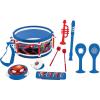 Lexibook, Spider-Man, Set of 7 Music Instruments (Drum, Maracas, Castanet, Harmonica, Recorder, Trumpet, Tambourine), Musical Toy, Convenient Game to Carry, Blue/Red, K360SP