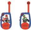 Lexibook TW25NI Nintendo Mario Kart – Digital Walkie-Talkies for Children/Boys – 2 km Transmission Range, Morse Light Function, Belt Clip for Transport, Battery, Blue/Red