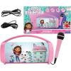 Lexibook, iParty, Portable Bluetooth Light Speaker with Microphone, Stereo, Light Effects, Karaoke, Wireless, USB, SD Card, Rechargeable Battery, White, BTP585Z(Gabbys Dollhouse)