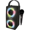 Lexibook, iParty, Portable Bluetooth Light Speaker with Microphone, Stereo, Light Effects, Karaoke, Wireless, USB, SD Card, Rechargeable Battery, White, BTP585Z(iParty – Black)