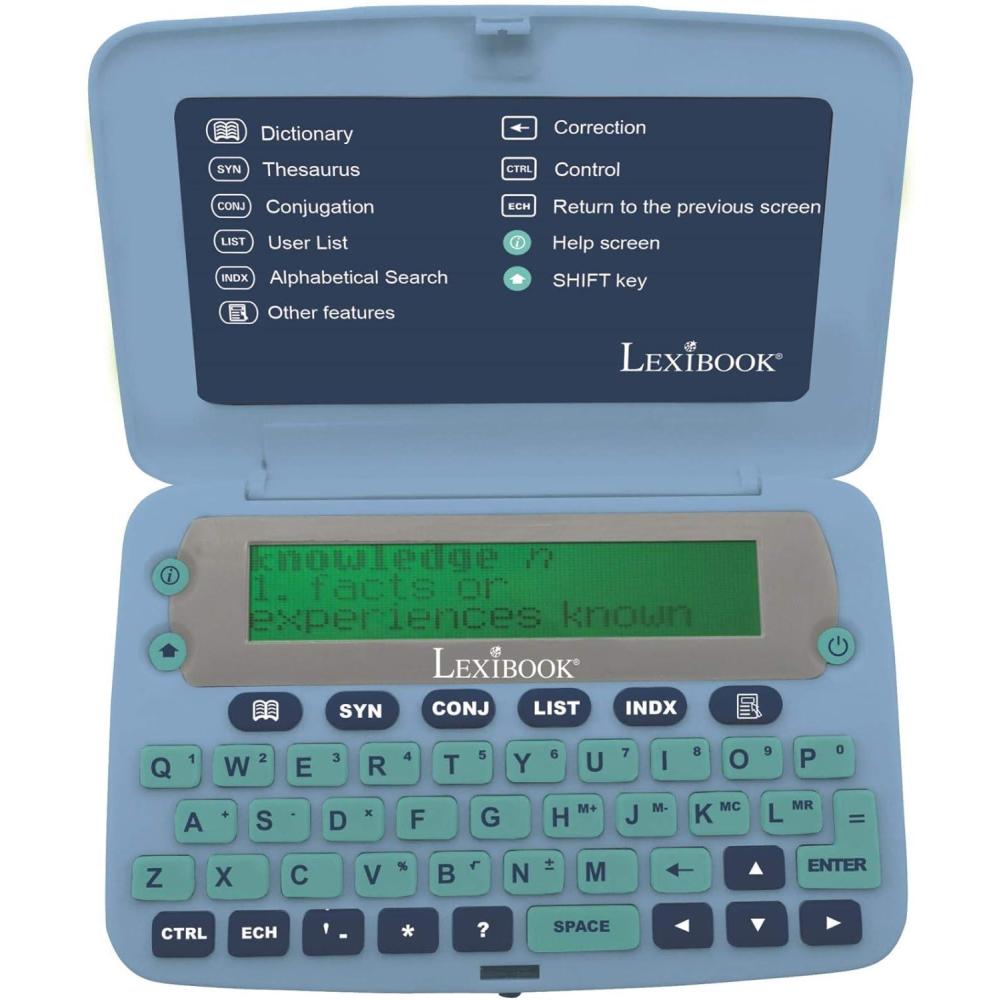 imageLEXiBOOK D650EN The English Dictionary Definitions Thesaurus Grammar Phonetic Spellchecker with Battery BlueGrey