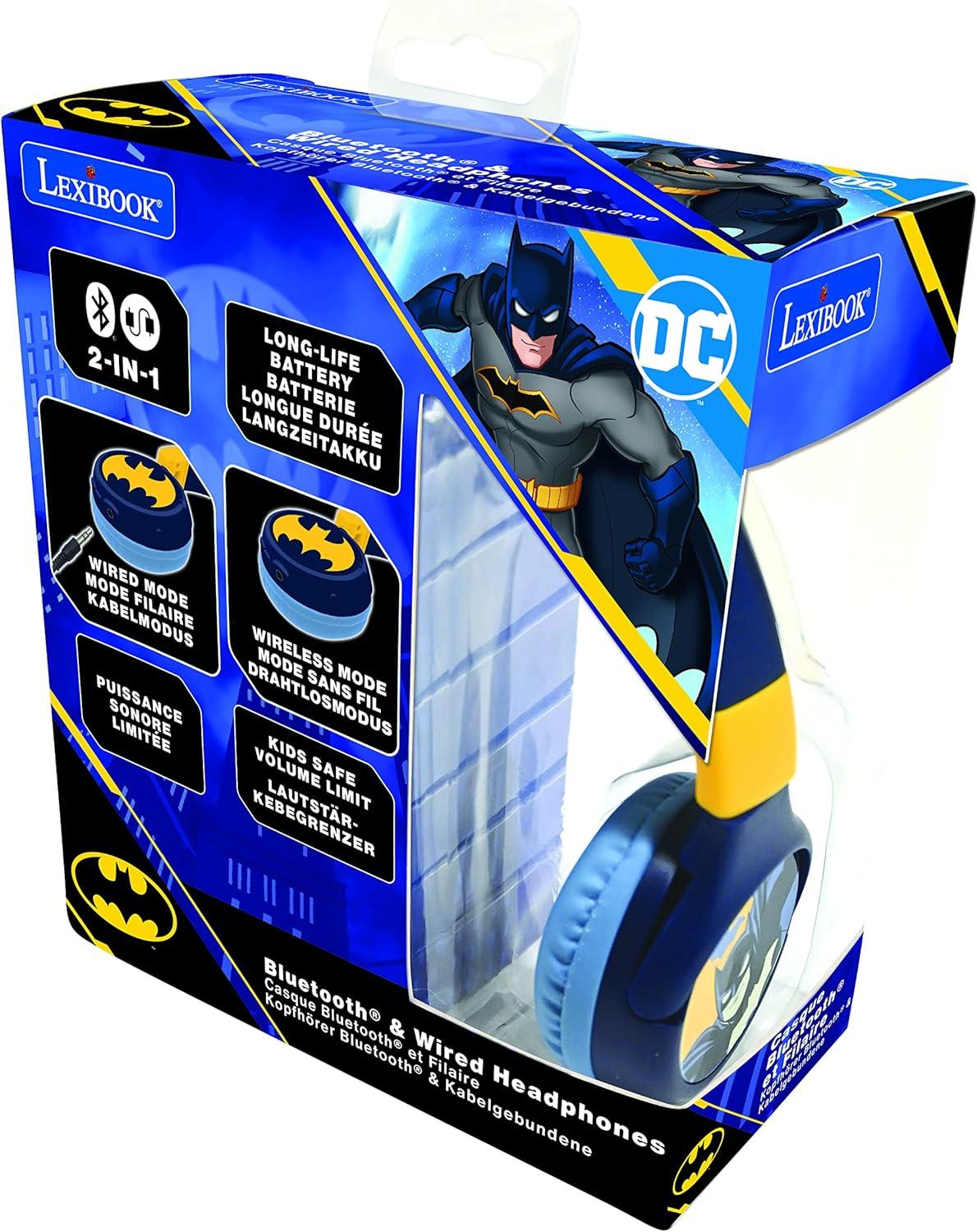 imageLEXiBOOK Naruto 2in1 Bluetooth ampamp Wired Headphones with Microphone and Control Buttons Foldable and Adjustable LongLasting Rechargeable Battery OrangeBlue HPBT010NABatman