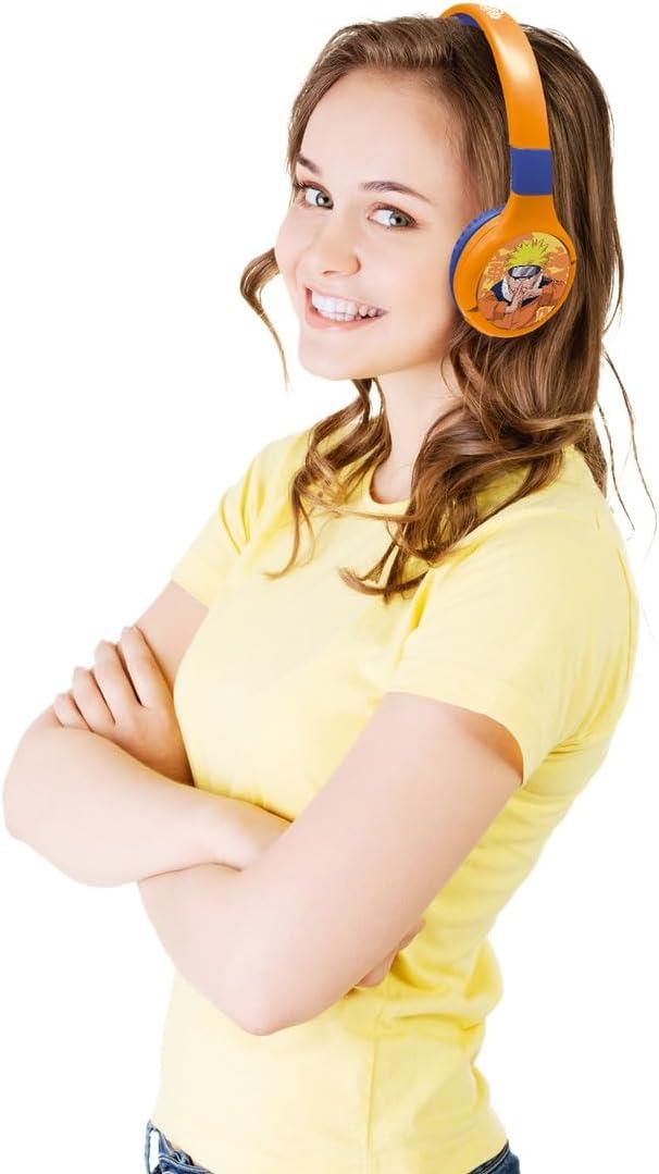 imageLEXiBOOK Naruto 2in1 Bluetooth ampamp Wired Headphones with Microphone and Control Buttons Foldable and Adjustable LongLasting Rechargeable Battery OrangeBlue HPBT010NANaruto