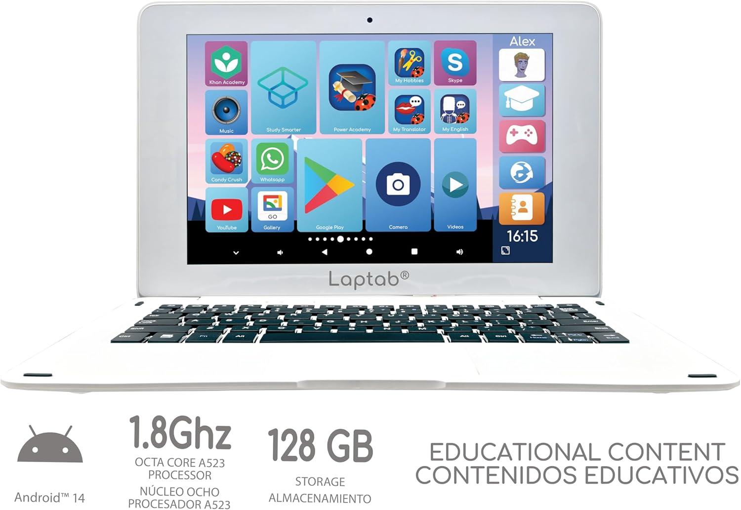 imageLEXiBOOK LAPTAB 10 Laptop with Touch Screen Designed for The Whole Family Educational and Fun Content Powered by Android Parental Control Ultra Thin and Light LT10EN