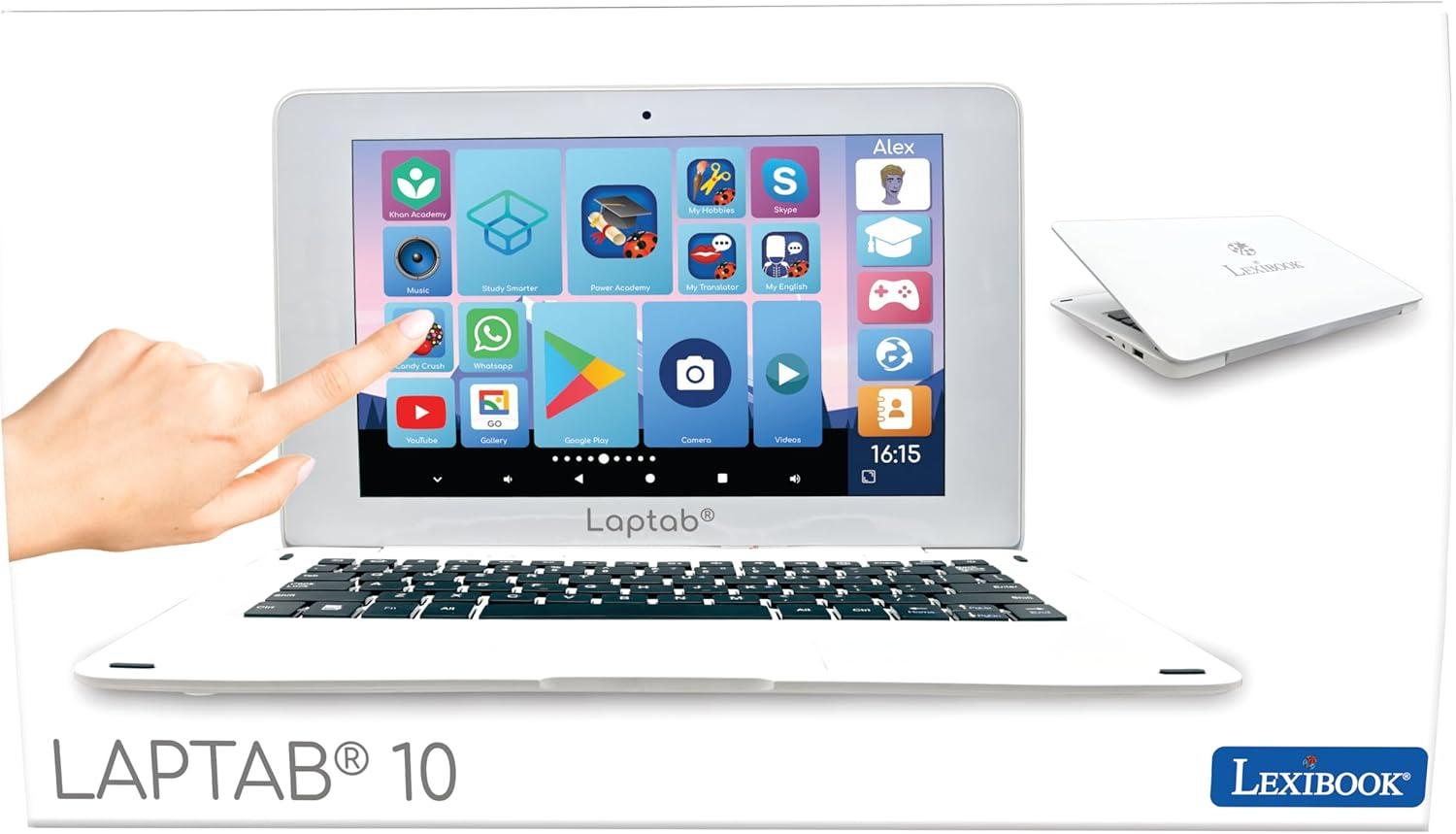 imageLEXiBOOK LAPTAB 10 Laptop with Touch Screen Designed for The Whole Family Educational and Fun Content Powered by Android Parental Control Ultra Thin and Light LT10EN