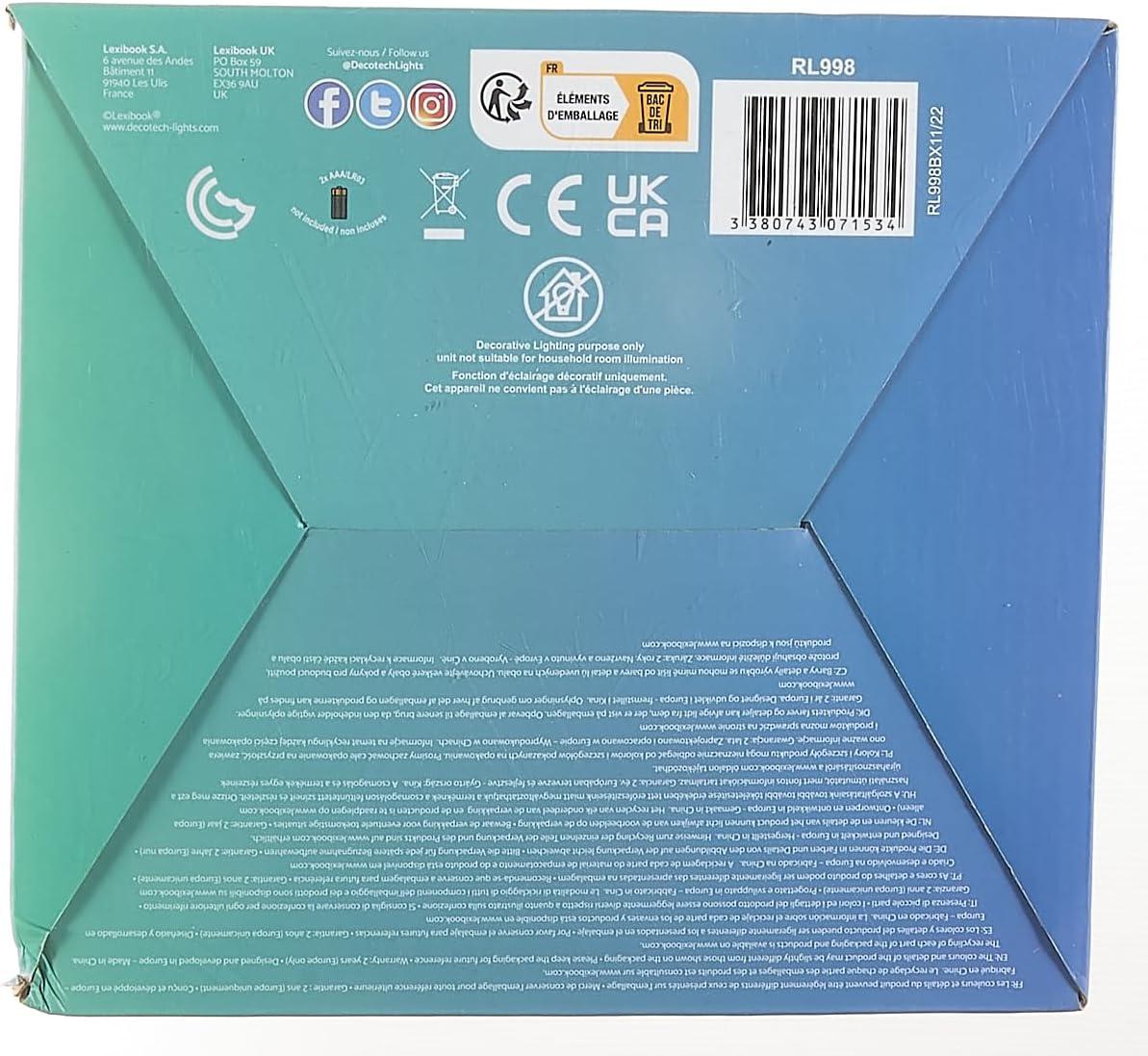 imageLexibook RL998 Decotech Sunrise Colour Alarm Clock Wakeup Light FM Radio Bedside Lamp Sunrise and Sunset Simulation 6 Natural Sounds Snooze Night Light Colours White One Size