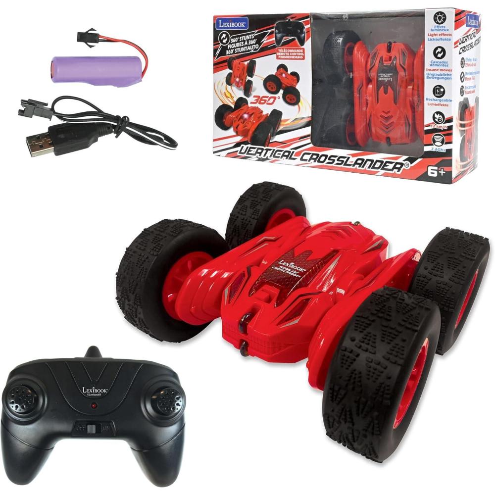 imageLEXiBOOK Crosslander Dino Remote Controlled Dinosaur car up to 10kmh Crazy Stunts Pitching Integrated Gyroscope Light Effects Rechargeable RC59DRC55