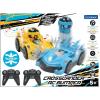 LEXiBOOK, Crosslander® RC Bumper, Set of 2 Radio-Controlled Racer Bumper Cars, up to 12 km/h (7mph), 2 Removable Characters, Sound and Light Effects, Yellow/Blue, RC2