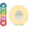 Lexibook RL998 Decotech Sunrise Colour Alarm Clock, Wake-up Light, FM Radio, Bedside Lamp, Sunrise and Sunset Simulation, 6 Natural Sounds, Snooze, Night Light Colours, White, One Size