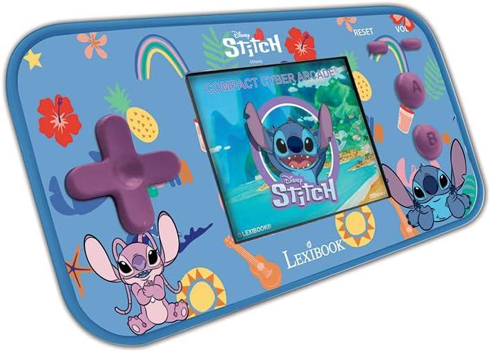 imageLexibook Disney Stitch Compact Portable Cyber Arcade Console 150 Games LCD Colour Screen BatteryPowered JL2367D