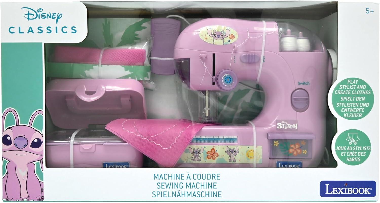 imageLEXIBOOK Gabbys Dollhouse Sewing Machine with Accessories Light and Pedal Role Play Fashion Design Set Pink SW100GDHAngel  Disney Stitch