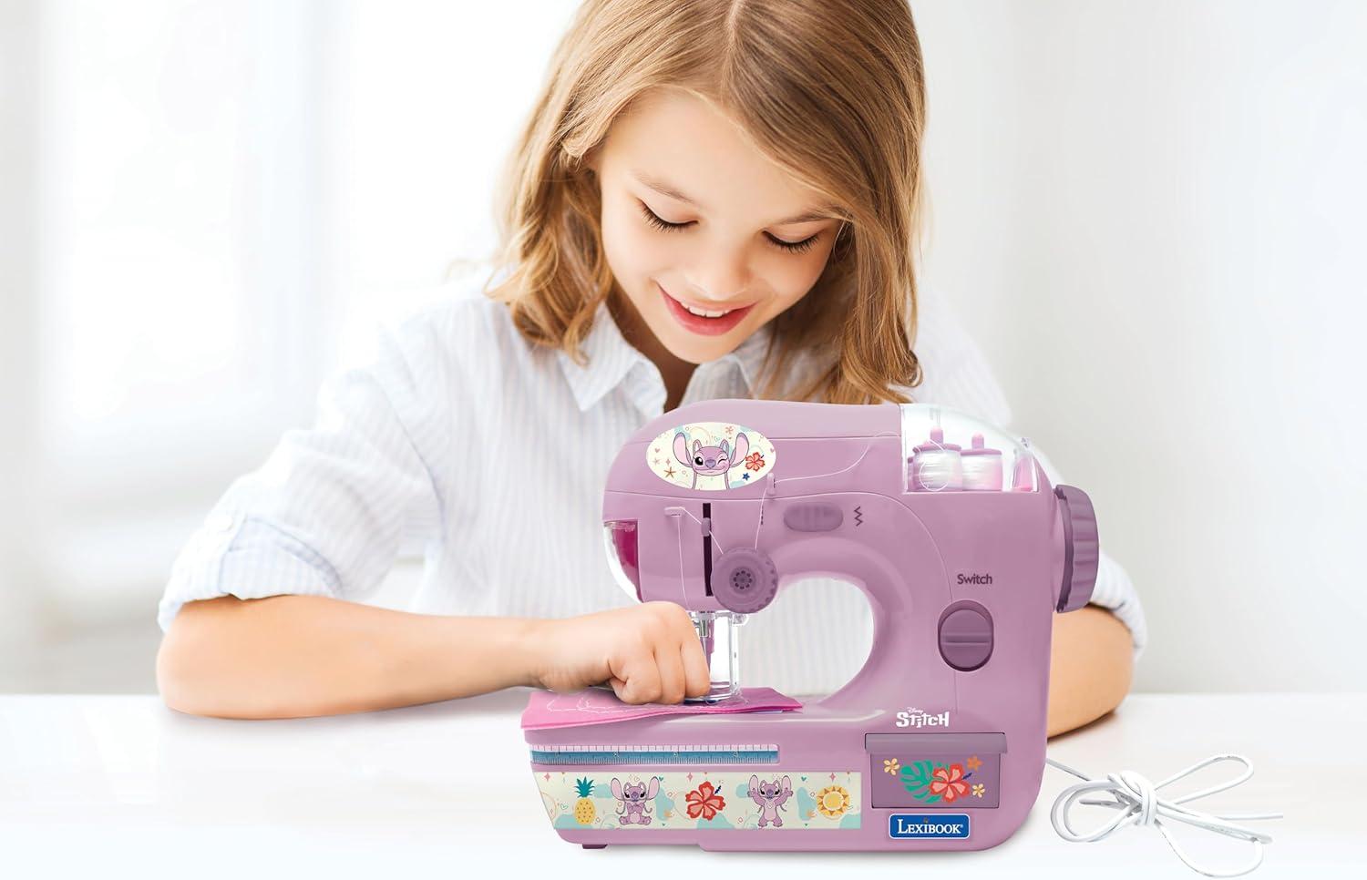 imageLEXIBOOK Gabbys Dollhouse Sewing Machine with Accessories Light and Pedal Role Play Fashion Design Set Pink SW100GDHAngel  Disney Stitch