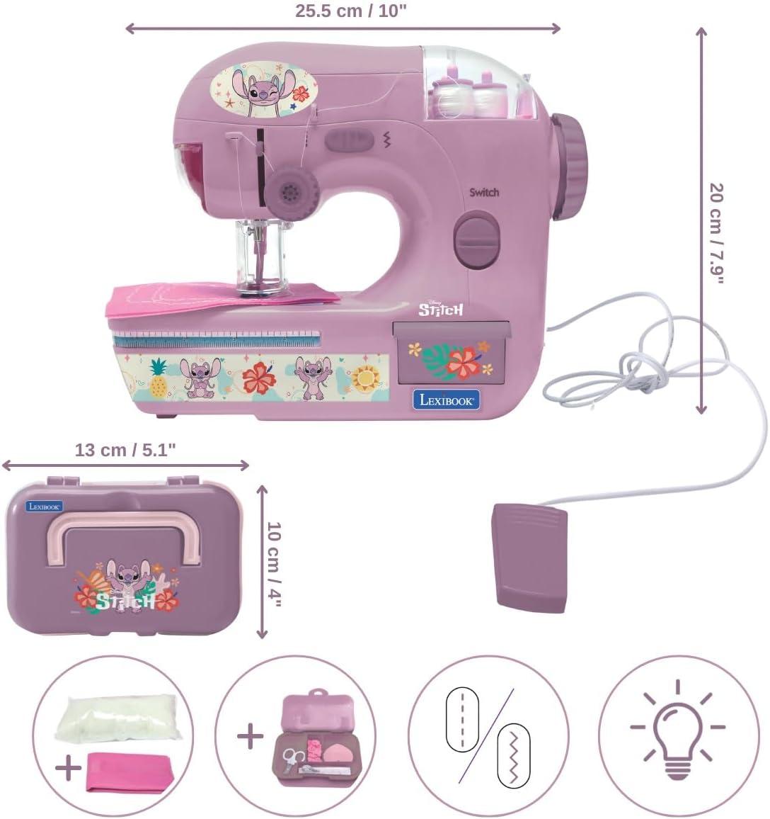 imageLEXIBOOK Gabbys Dollhouse Sewing Machine with Accessories Light and Pedal Role Play Fashion Design Set Pink SW100GDHAngel  Disney Stitch