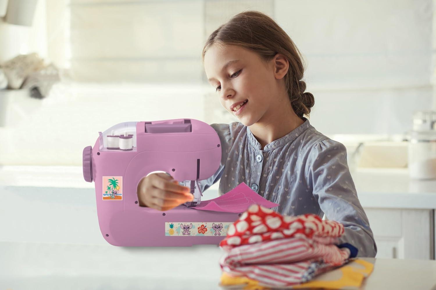 imageLEXIBOOK Gabbys Dollhouse Sewing Machine with Accessories Light and Pedal Role Play Fashion Design Set Pink SW100GDHAngel  Disney Stitch