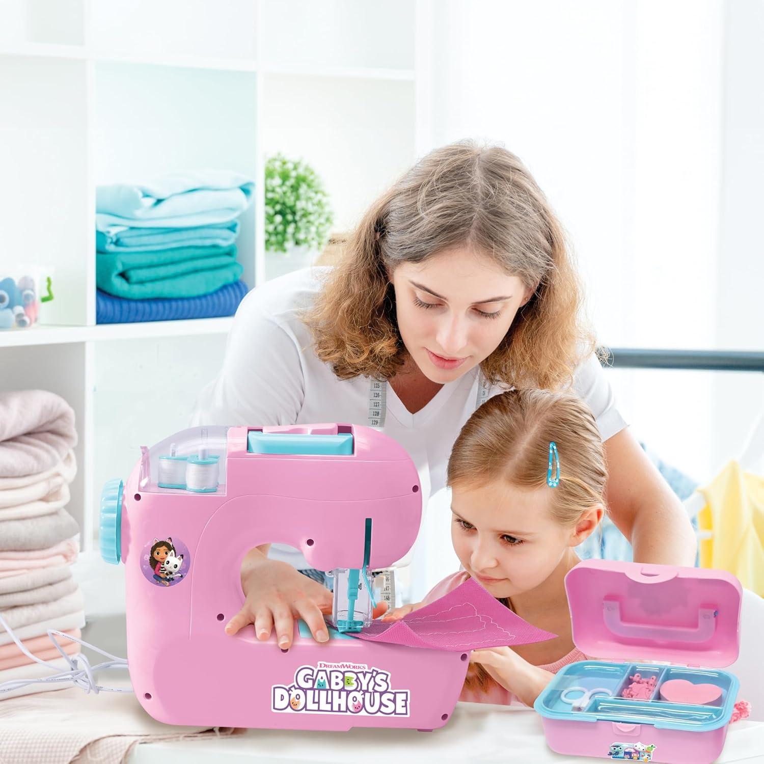 imageLEXIBOOK Gabbys Dollhouse Sewing Machine with Accessories Light and Pedal Role Play Fashion Design Set Pink SW100GDHGabbys Dollhouse