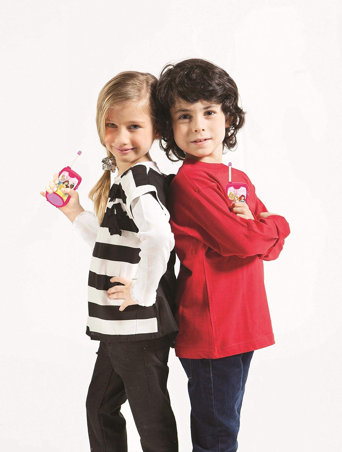 imageLEXiBOOK Disney Princesses Cinderella Rapunzel Walkietalkies Communication Game Toy Children Girl Belt Clip Battery Pink TW12DP