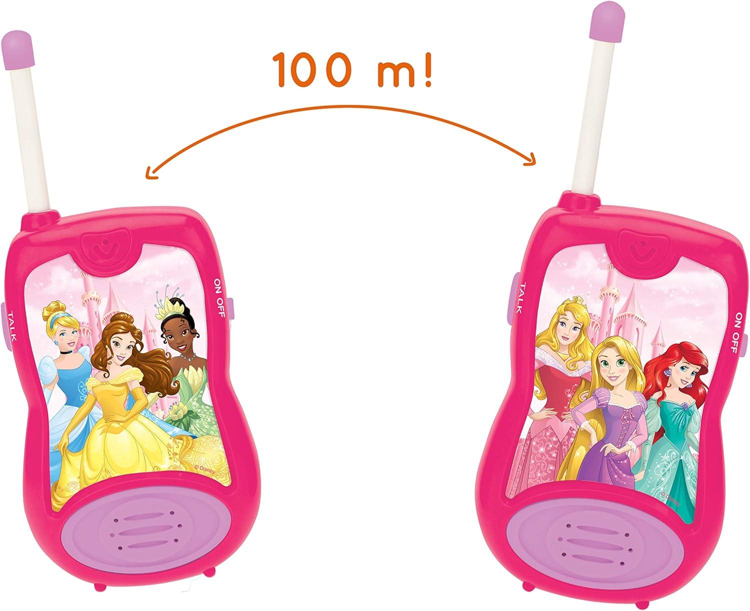 imageLEXiBOOK Disney Princesses Cinderella Rapunzel Walkietalkies Communication Game Toy Children Girl Belt Clip Battery Pink TW12DP