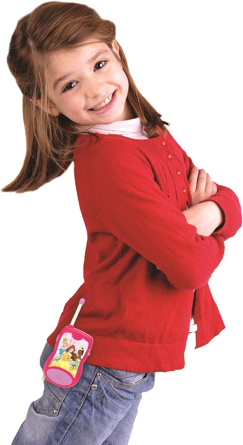 imageLEXiBOOK Disney Princesses Cinderella Rapunzel Walkietalkies Communication Game Toy Children Girl Belt Clip Battery Pink TW12DP