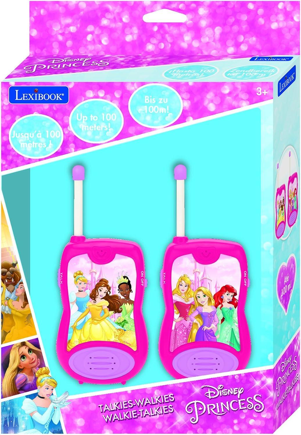 imageLEXiBOOK Disney Princesses Cinderella Rapunzel Walkietalkies Communication Game Toy Children Girl Belt Clip Battery Pink TW12DP