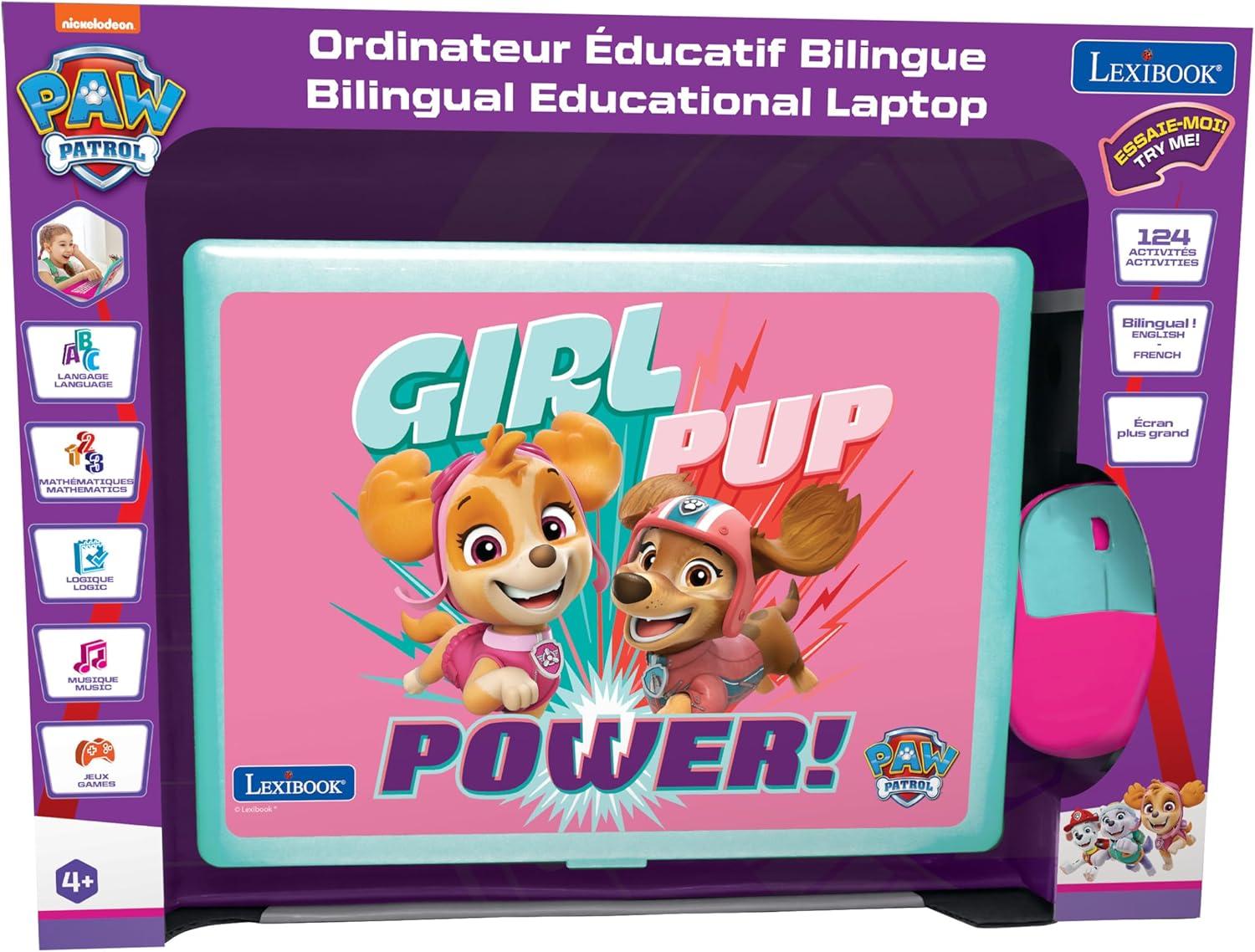 imageLexibook Gabbys Dollhouse German and English Bilingual Educational Computer 124 Activities in Language Writing Math Logic Music and Games PinkBlue JC598GDHi3Paw Patrol  Pink