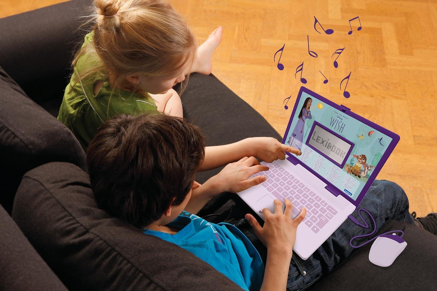 imageLexibook Gabbys Dollhouse German and English Bilingual Educational Computer 124 Activities in Language Writing Math Logic Music and Games PinkBlue JC598GDHi3Disney Wish