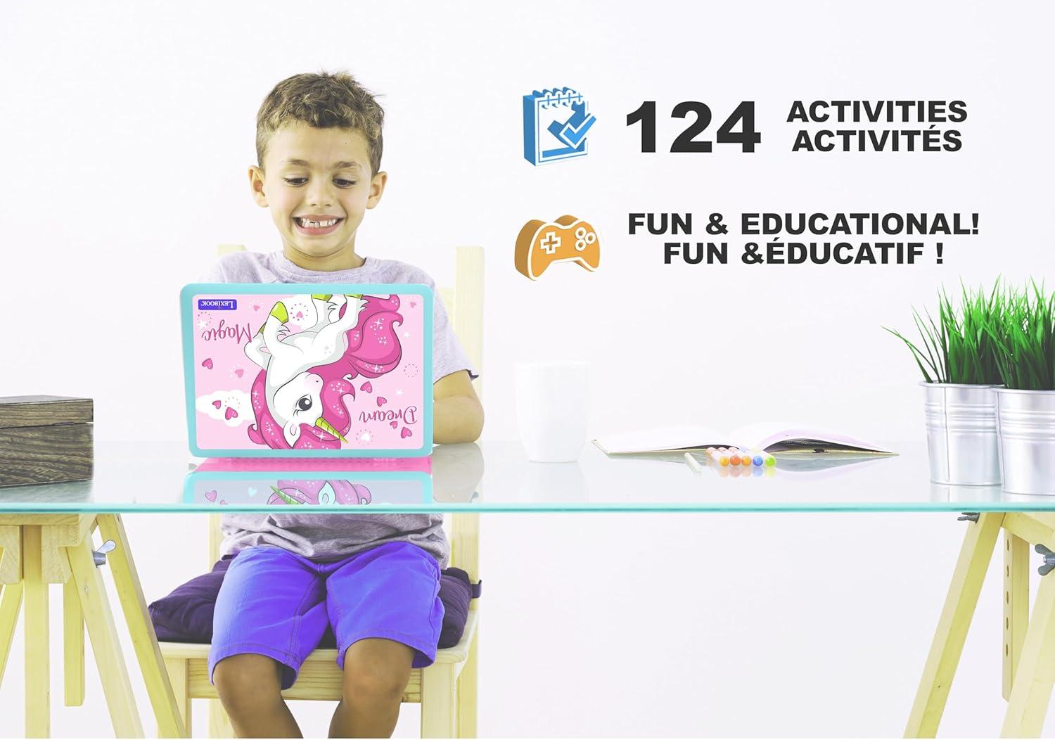 imageLexibook Gabbys Dollhouse German and English Bilingual Educational Computer 124 Activities in Language Writing Math Logic Music and Games PinkBlue JC598GDHi3Unicorn