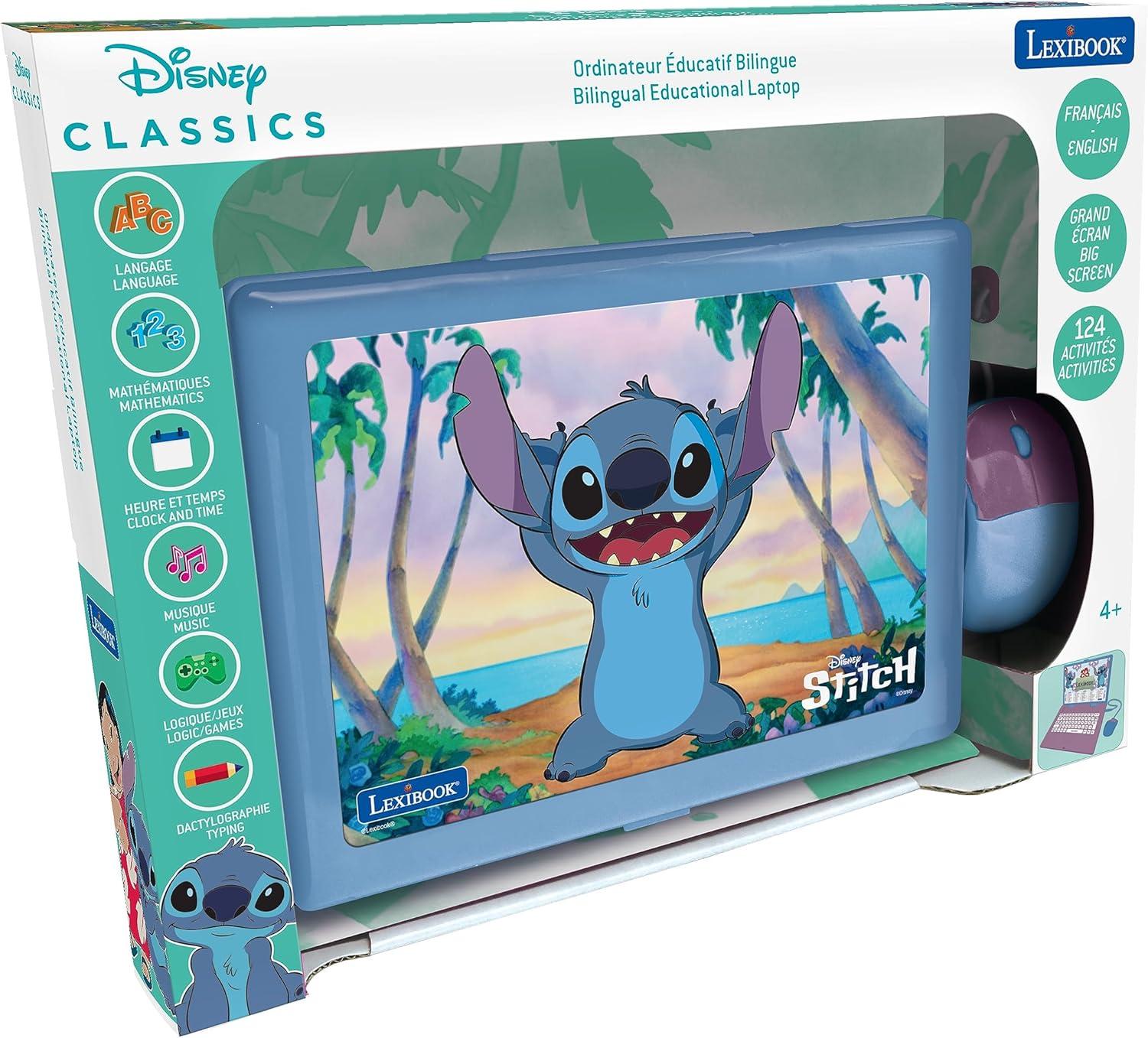 imageLexibook Gabbys Dollhouse German and English Bilingual Educational Computer 124 Activities in Language Writing Math Logic Music and Games PinkBlue JC598GDHi3Disney Stitch