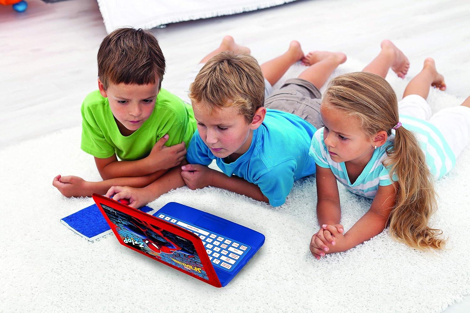 imageLexibook Gabbys Dollhouse German and English Bilingual Educational Computer 124 Activities in Language Writing Math Logic Music and Games PinkBlue JC598GDHi3SpiderMan