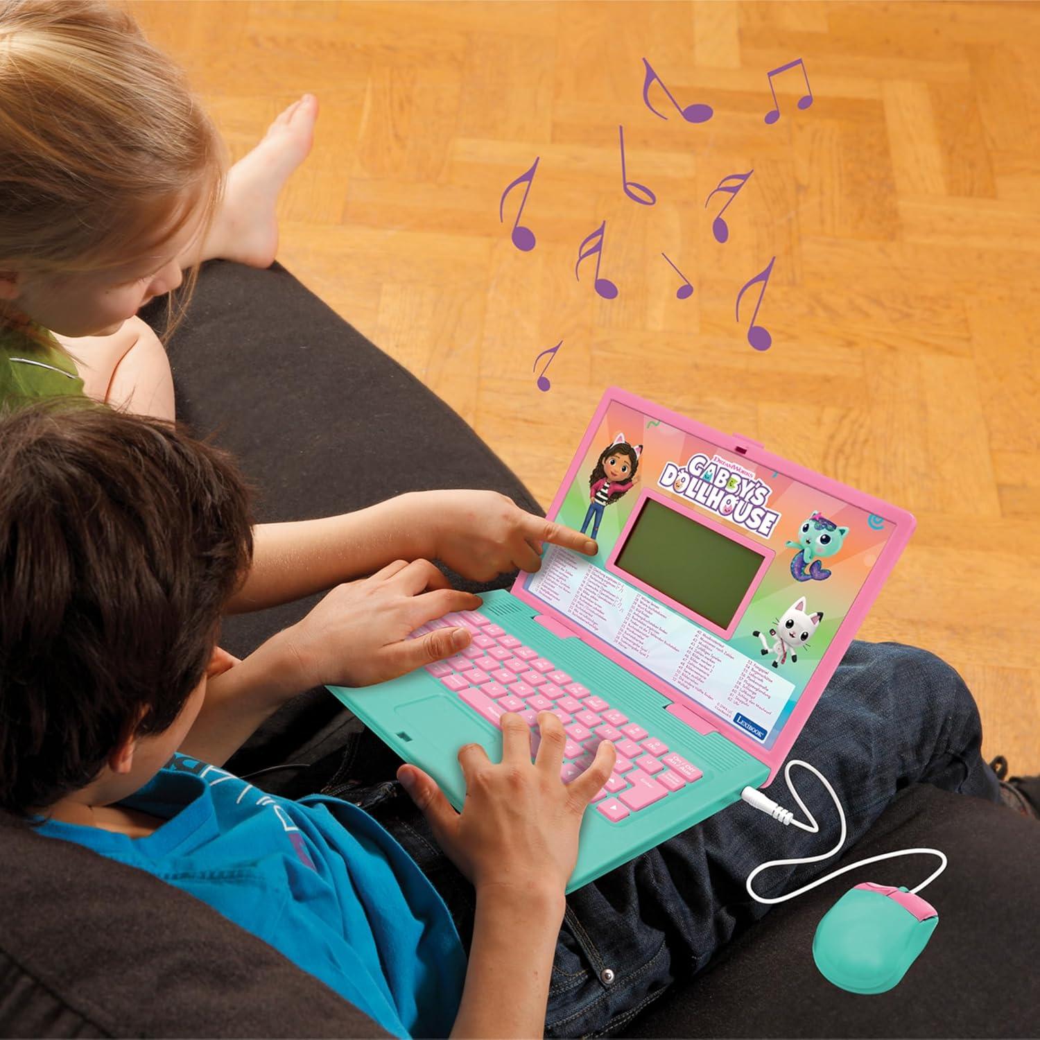 imageLexibook Gabbys Dollhouse German and English Bilingual Educational Computer 124 Activities in Language Writing Math Logic Music and Games PinkBlue JC598GDHi3Gabbys Dollhouse