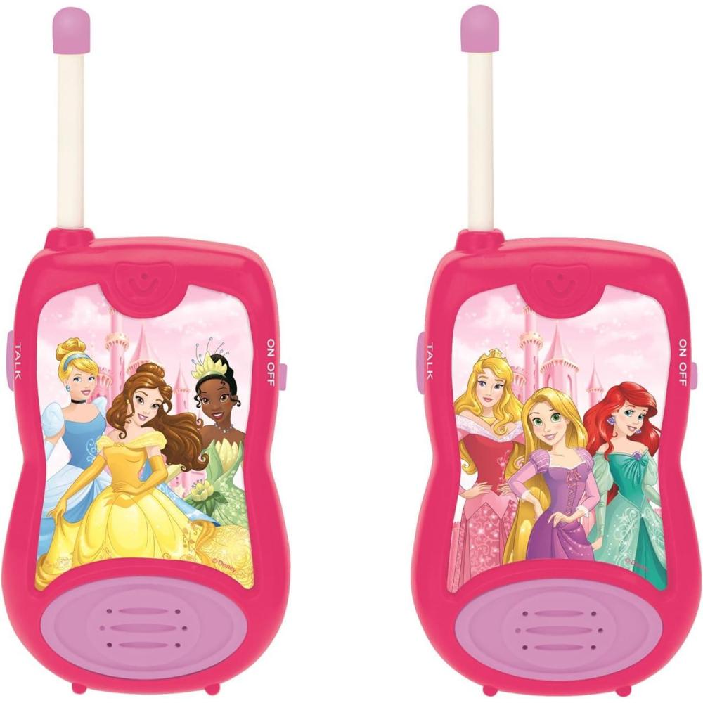 imageLEXiBOOK Disney Princesses Cinderella Rapunzel Walkietalkies Communication Game Toy Children Girl Belt Clip Battery Pink TW12DP