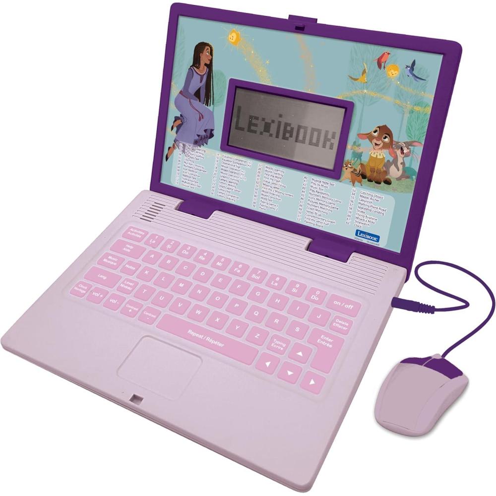 imageLexibook Gabbys Dollhouse German and English Bilingual Educational Computer 124 Activities in Language Writing Math Logic Music and Games PinkBlue JC598GDHi3Disney Wish