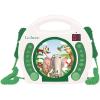 Animals – CD Player with mics, Programming Function, Headphones Jack, for Kids, with Power Supply or Batteries, White/Green, RCDK100ANX(Animals)