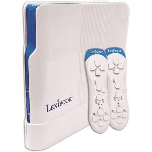 LEXiBOOK TV Game Console, 200 Games, 32-bit, USB-C Adapter, White/Blue, JG7430(JG7430)