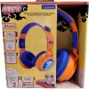 LEXiBOOK, Naruto, Foldable Light-Up Bluetooth® and Wired Headphones with 3D Naruto Universe Design and Volume Limiting, Blue Orange, HPBT015NA