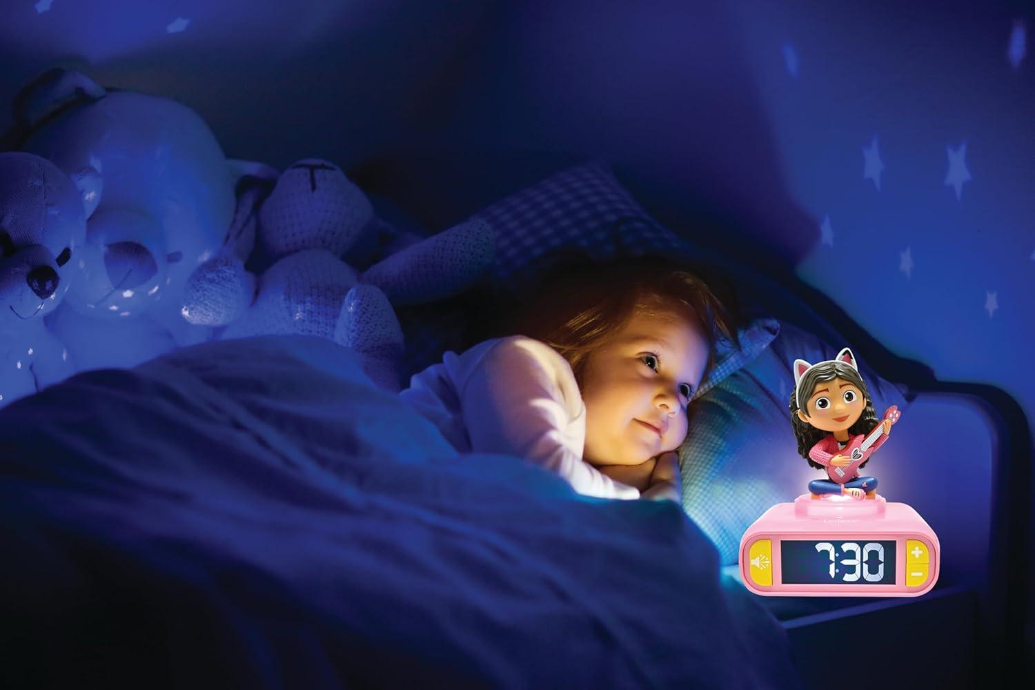 image:imageLEXiBOOK Gabbys Dollhouse Gabby Nightlight Alarm Clock Sounds and Melodies Backlit LCD Screen Illuminated Snooze Pink RL800GDH