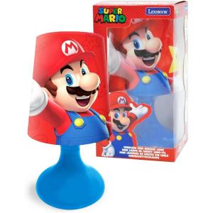 LEXIBOOK Cordless Mini Bedside Lamp and Nightlight Nintendo – Red – MLT10NI(Super Mario)
