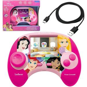 Lexibook, Gabby and The Magic House, Power Console®, Bilingual French/English Educational Game Console with 100 Activities, Color Screen, JCG100GDHi1(Disney Princess)